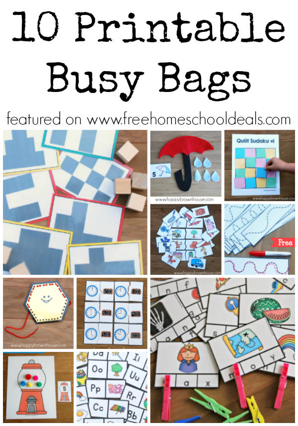 10 Free Printable Busy Bags