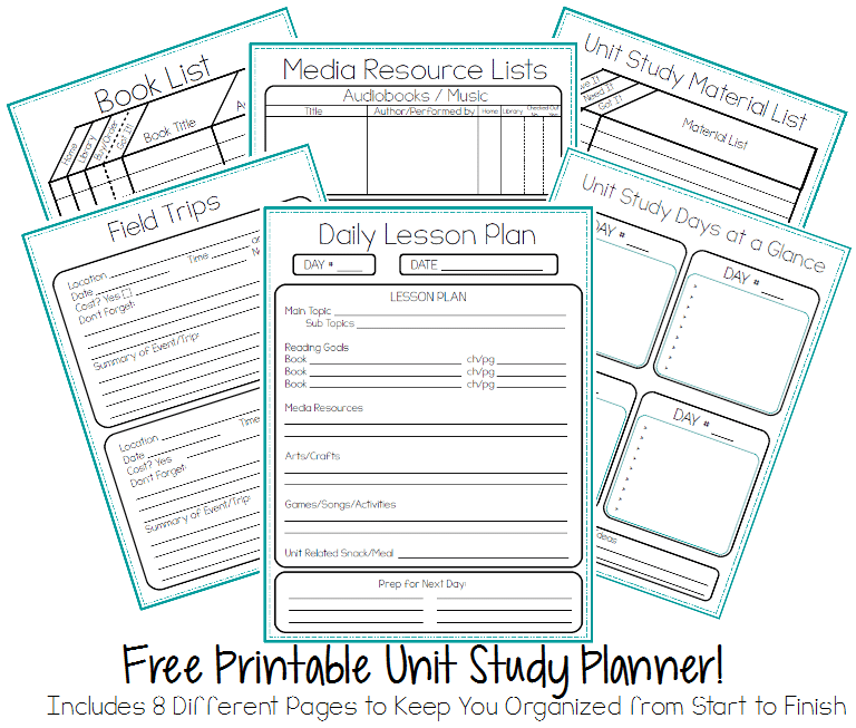 FREE Unit Study Planning and Organization Pack