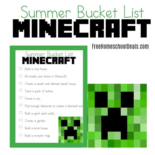 FREE SUMMER BUCKET LIST FOR MINECRAFT (Instant Download)