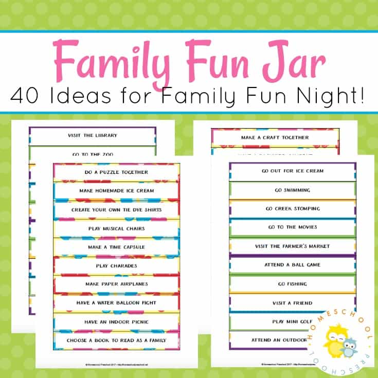 Free Family Fun Jar Printables