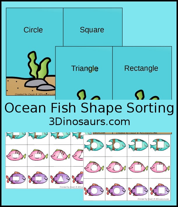 Free Ocean Fish Shape Sorting Printables