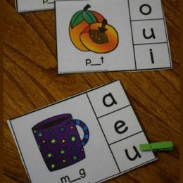 Free Vowel Clip Cards