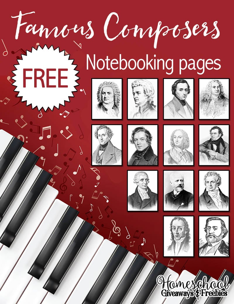 Free Famous Composers Notebooking Pages