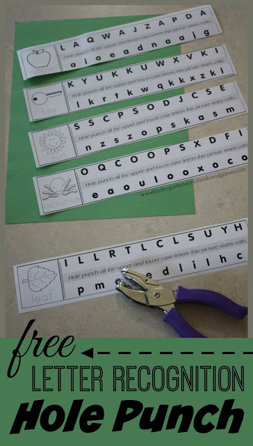 FREE Letter Recognition Hole Punching Activity