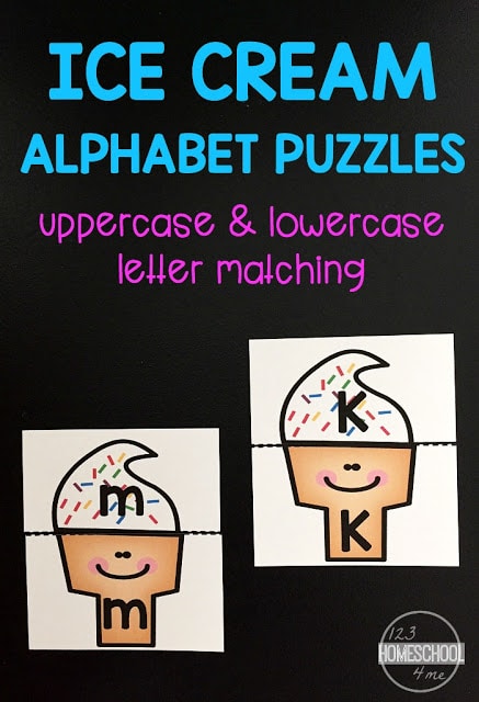 Free Ice Cream Alphabet Puzzles