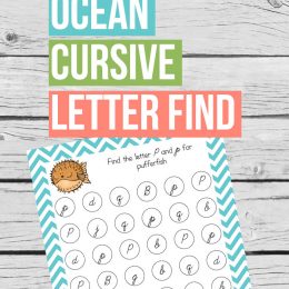 FREE Ocean Cursive Find Letter Find Printables