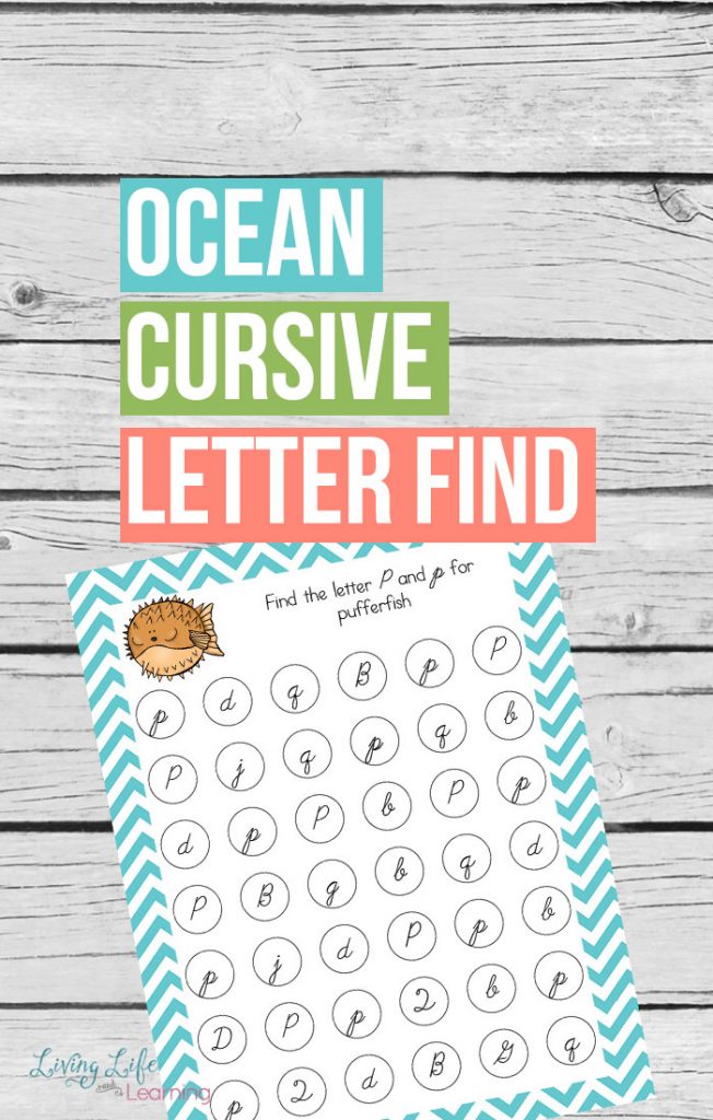 FREE Ocean Cursive Find Letter Find Printables