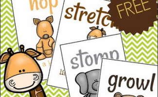 FREE ZOO ANIMAL ACTION CARDS (Instant Download)