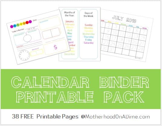 Free 2017-2018 Calendar Binder