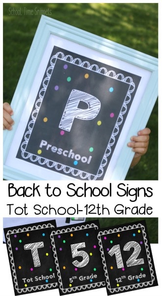 Free Back to School Signs for Pictures