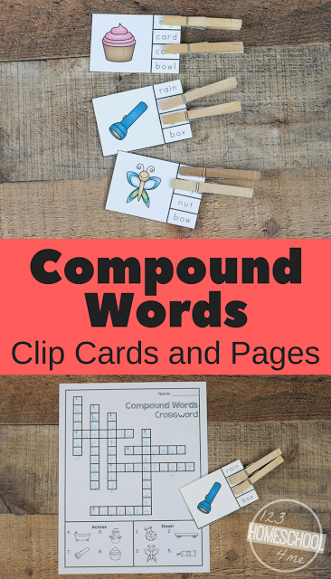 Free Compound Words Clip Cards