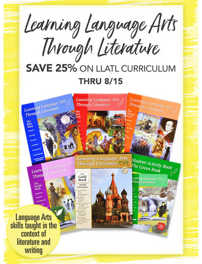 25% Off Learning Language Arts Through Literature Curriculum