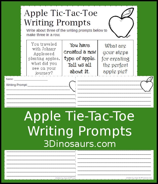 Free Apple Tic-Tac-Toe Writing Prompts