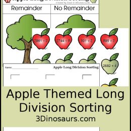 Free Apple Long Division Sorting Activity