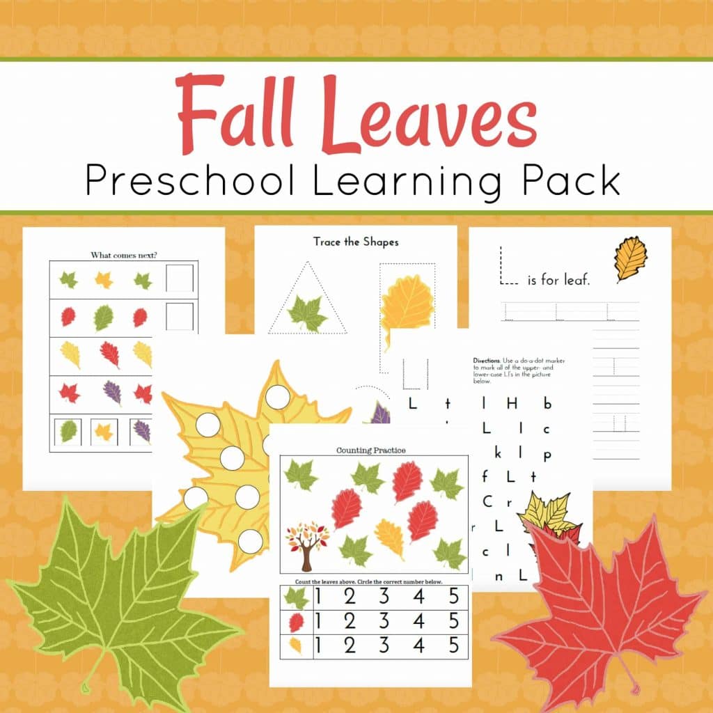 Free Fall Leaves Preschool Learning Pack (27 Pages!) 