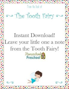 Free Tooth Fairy Note for Kids