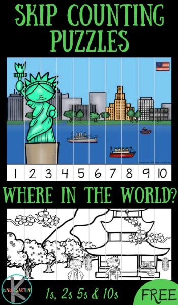 Free Where in the World Skip Counting Puzzles