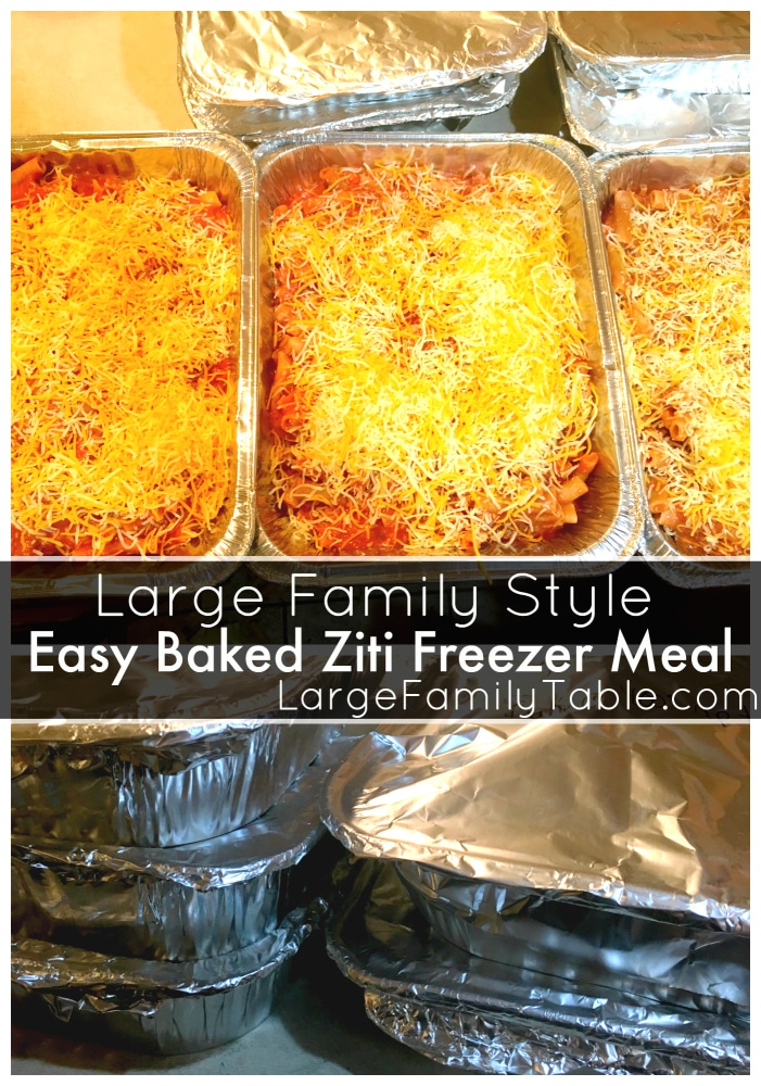 Baked Ziti Freezer Meal Recipe