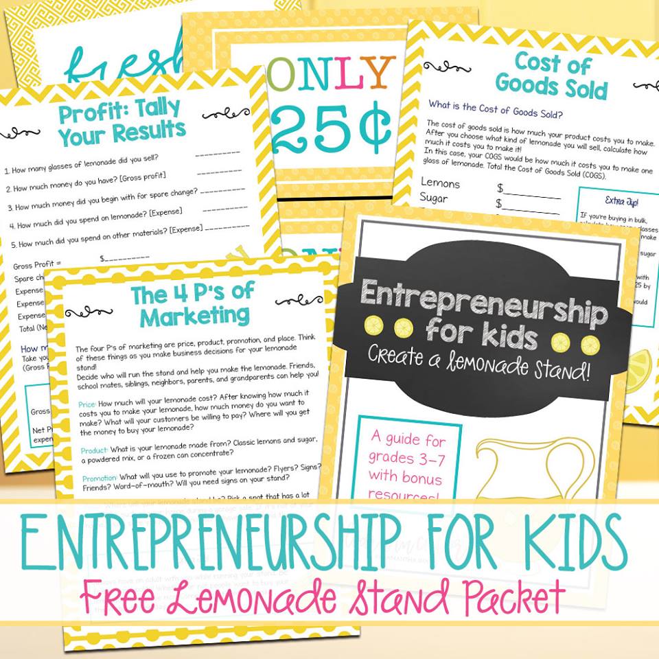 FREE Lemonade Stand Printables Pack