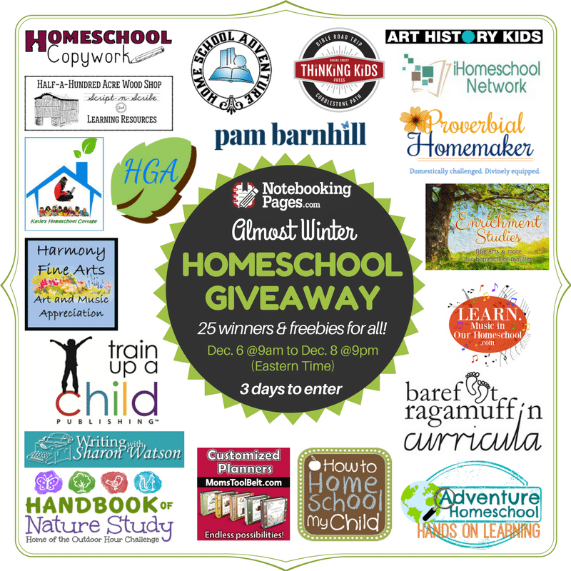 HUGE $1200+ Homeschool Giveaway: 25 Winners Total - Limited Time!