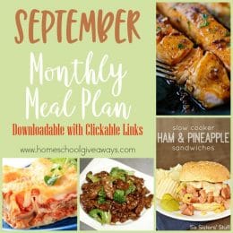 Free September Monthly Meal Plan