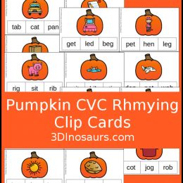 Free Pumpkin Rhyming Words Clip Cards