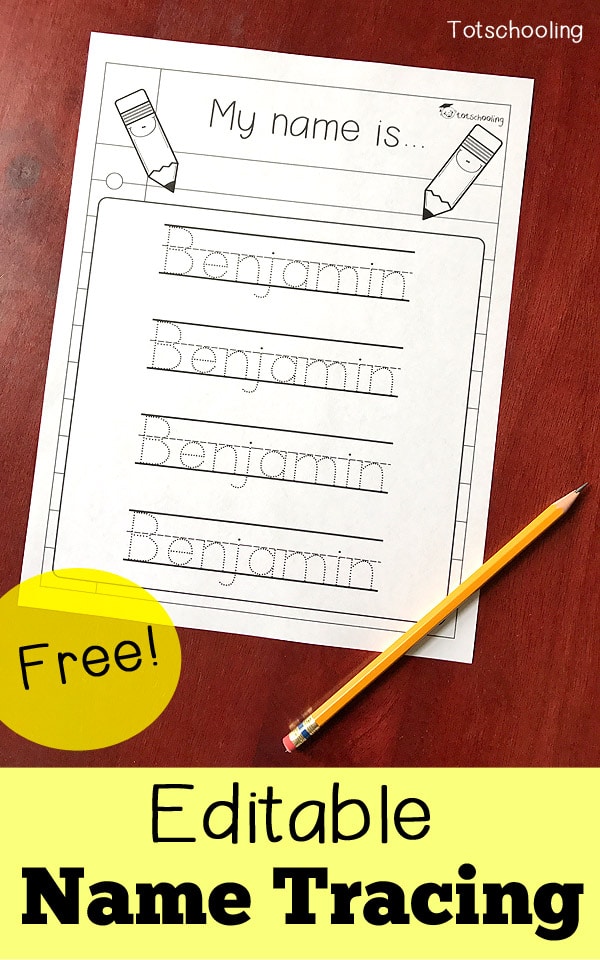 Free Editable Name Tracing Worksheet