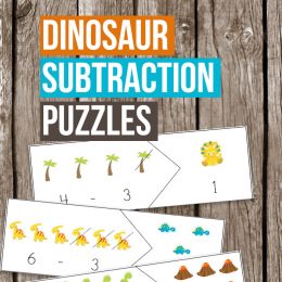 Free Dinosaur Subtraction Puzzles