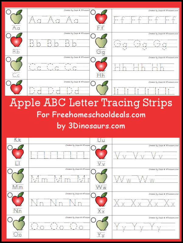 FREE APPLE ABC TRACING STRIPS (Instant Download)