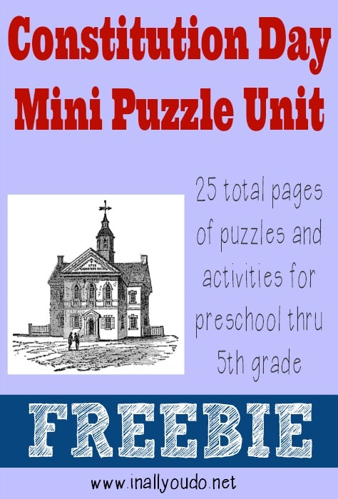 Constitution Day Mini Puzzle Unit