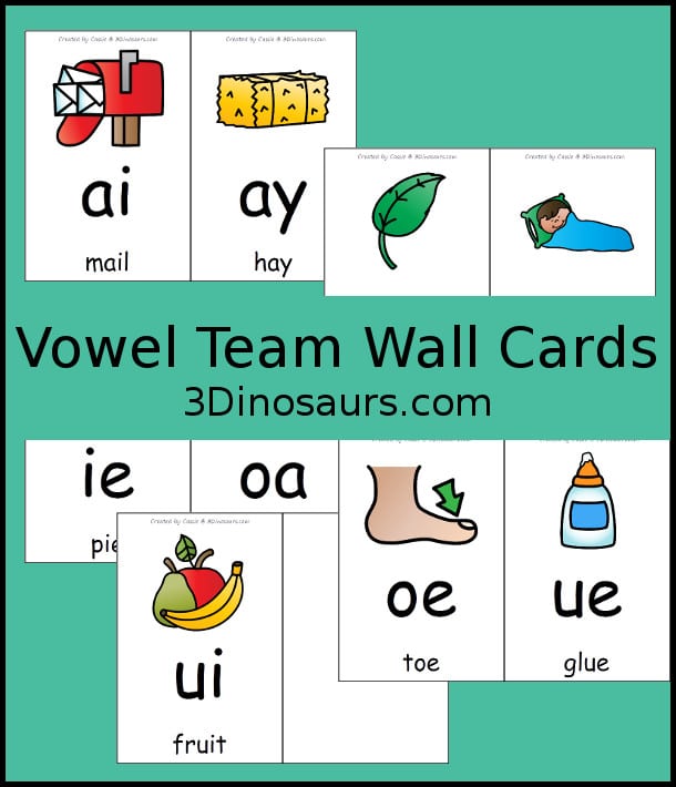 Free Vowel Team Wall Cards