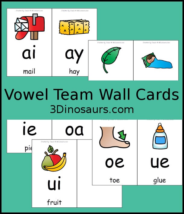 Free Vowel Team Wall Cards