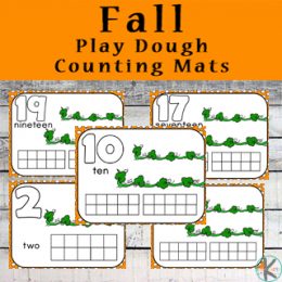 Free Fall Playdough Counting Mats