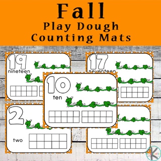 Free Fall Playdough Counting Mats