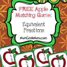 Free Apple Fraction Matching Game