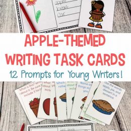 Free Apple-Themed Writing Task Cards