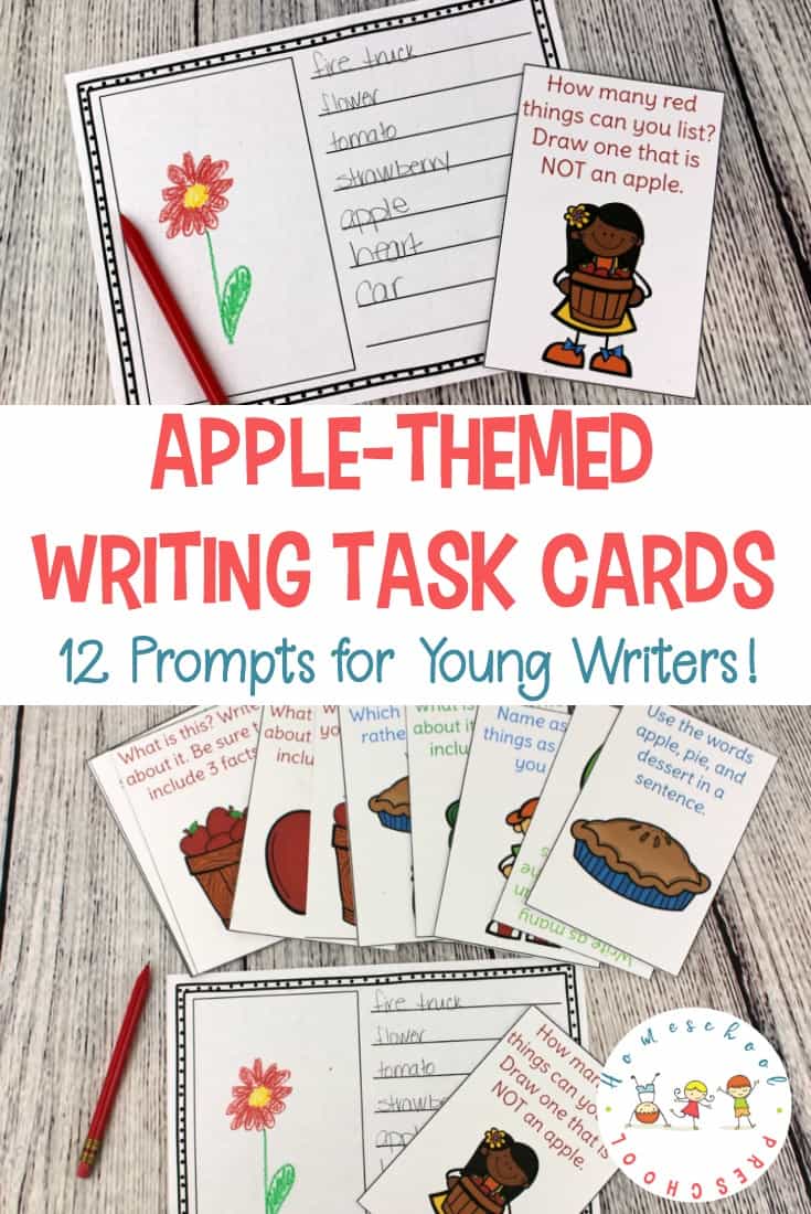 Free Apple-Themed Writing Task Cards