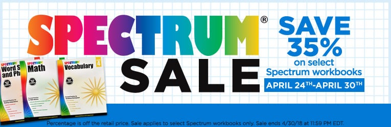 35% Off Spectrum Workbooks