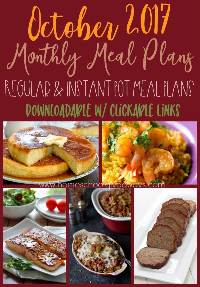 Free October Meal Plan 