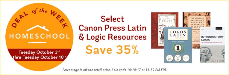 35% Off Canon Press Latin & Logic Resources