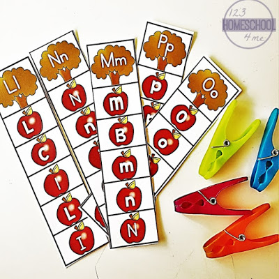 Free Apple Alphabet Clip Cards