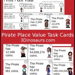 Free Pirate Place Value Task Cards