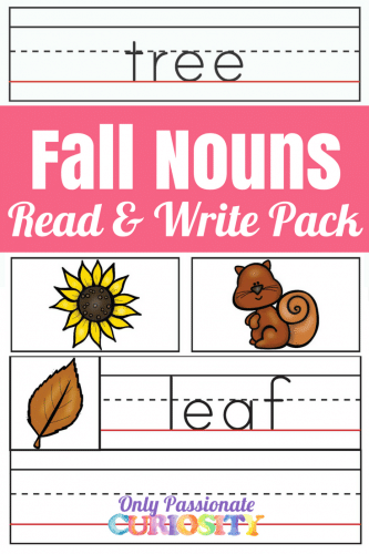 Free Fall Nouns Read & Write Pack