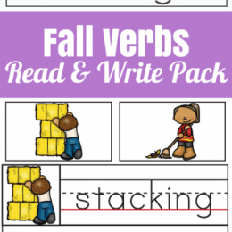 Free Fall Verbs Read & Write Printables