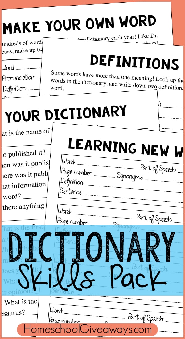 Free Dictionary Skills Pack