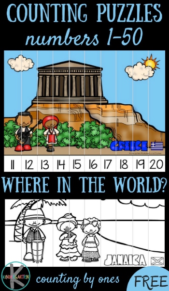 Free Around the World Counting Puzzles