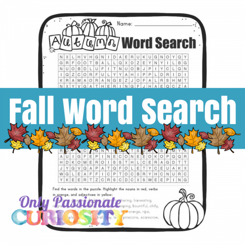 Free Fall Parts-of-Speech Word Search