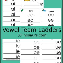Free Vowel Team Ladder Printables