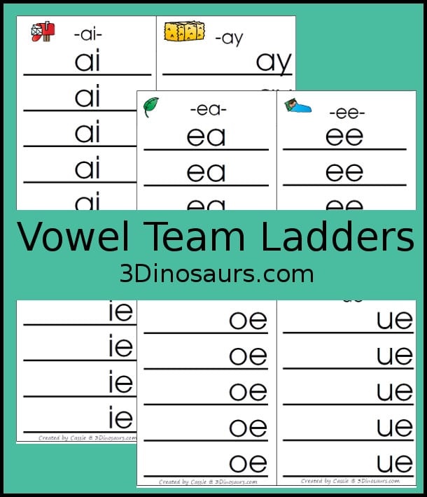 Free Vowel Team Ladder Printables