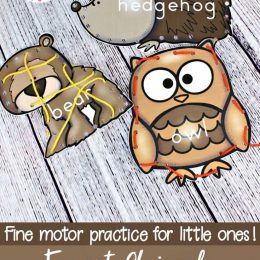 Free Forest Animal Lacing Cards